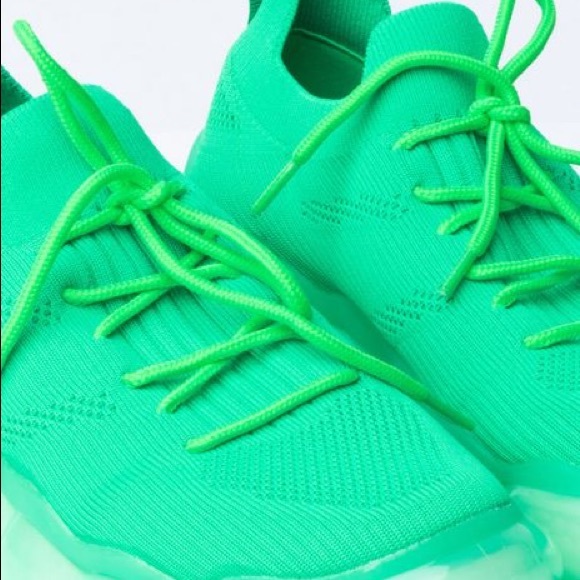 Azalea Wang Green Sock Trainer Retro Fashion Sneaker - Picture 7 of 7